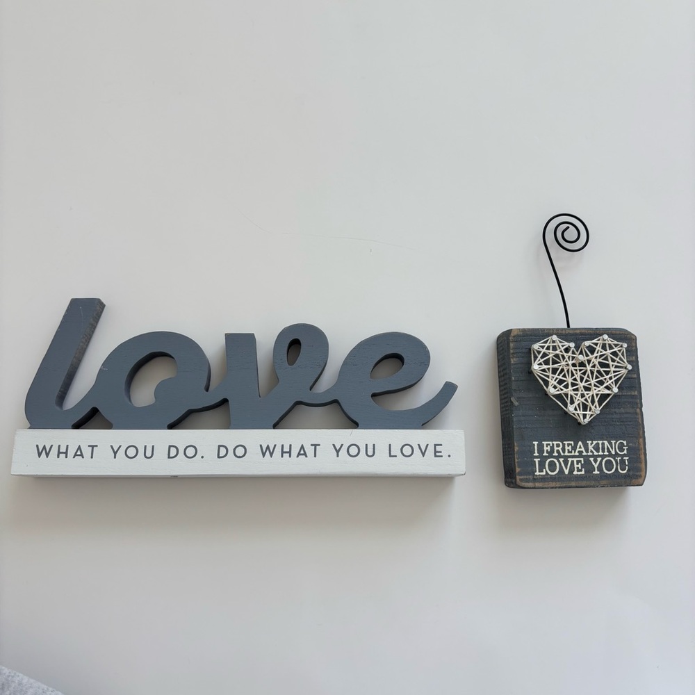 2 piece grey room decor bundle